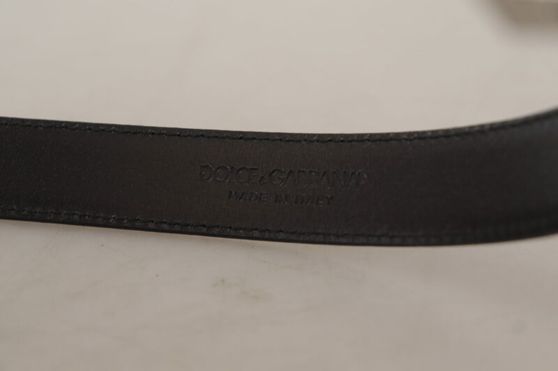 Dolce & Gabbana Sleek Black Leather Belt with Metal Buckle - Image 5