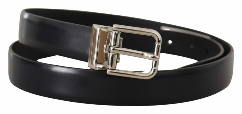 Dolce & Gabbana Elegant Leather Belt with Metal Buckle - Image 2