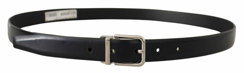 Dolce & Gabbana Elegant Leather Belt with Metal Buckle - Image 3