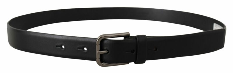 Dolce & Gabbana Elegant Black Leather Classic Belt - Image 3