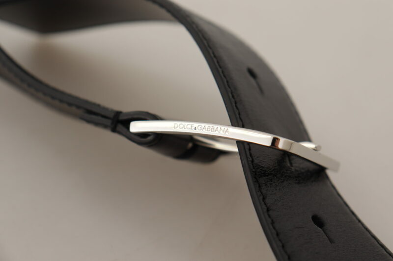 Dolce & Gabbana Elegant Leather Belt with Metal Buckle - Image 5