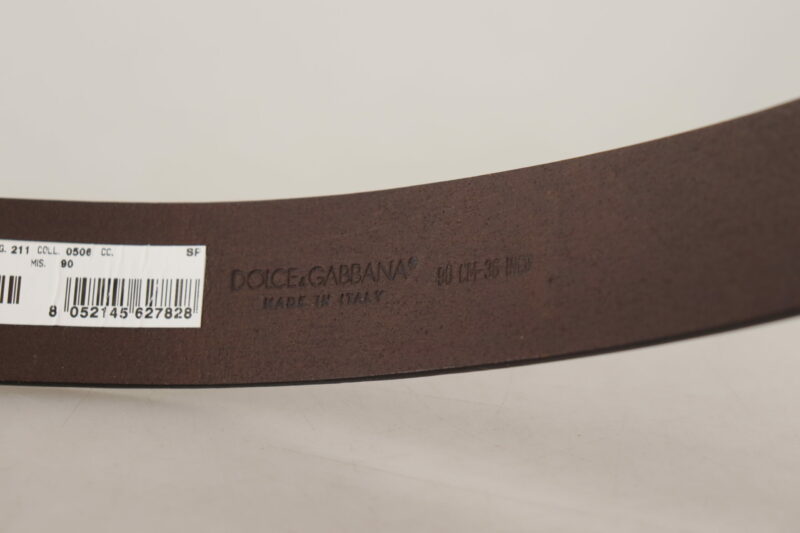 Dolce & Gabbana Elegant Dark Brown Leather Belt - Image 6
