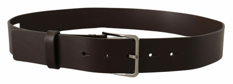 Dolce & Gabbana Elegant Dark Brown Leather Belt - Image 3