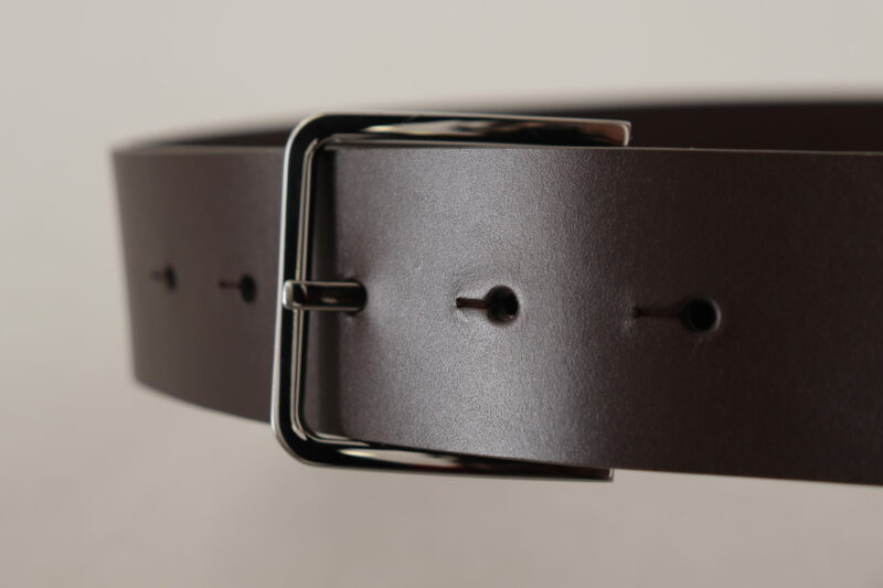 Dolce & Gabbana Elegant Dark Brown Leather Belt - Image 4