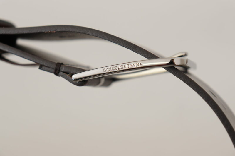 Dolce & Gabbana Elegant Dark Brown Leather Belt - Image 5
