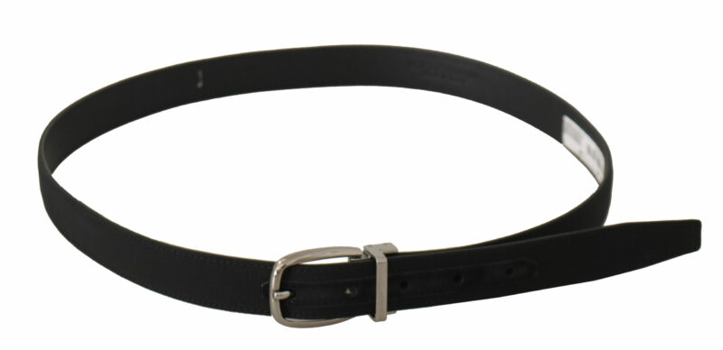 Dolce & Gabbana Elegant Black Canvas & Leather Belt - Image 3