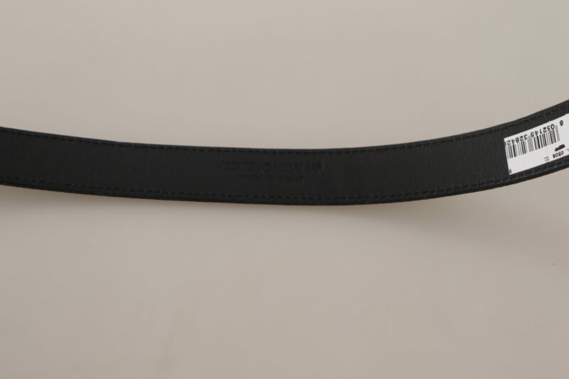 Dolce & Gabbana Elegant Black Canvas & Leather Belt - Image 4