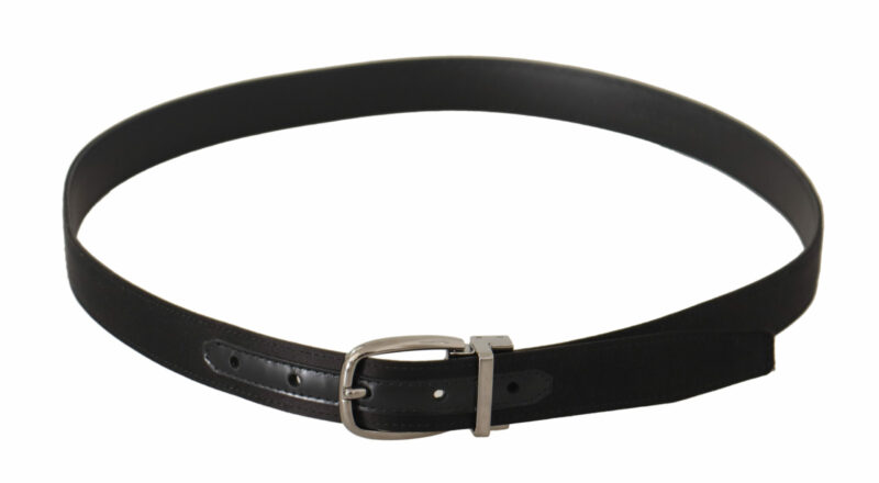 Dolce & Gabbana Elegant Silk Leather Belt with Logo Buckle - Image 3