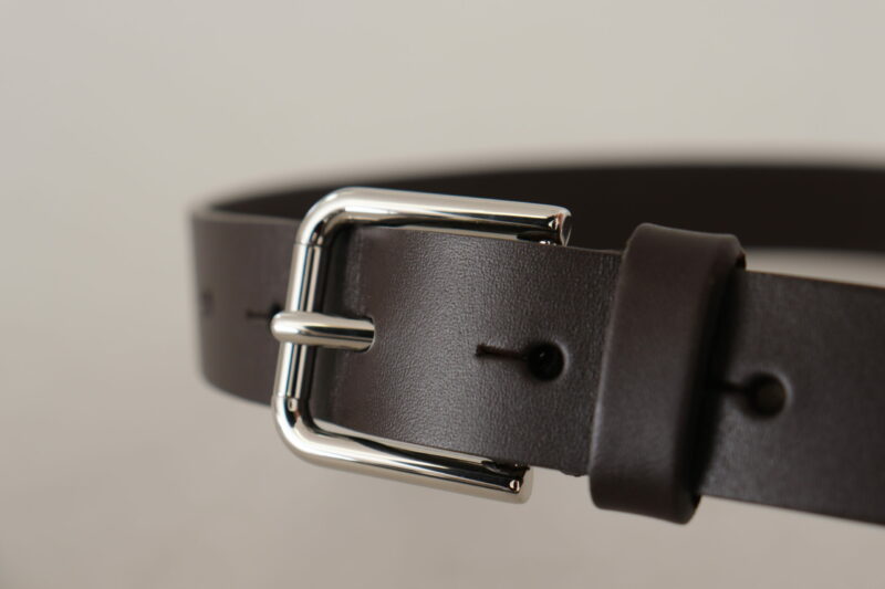 Dolce & Gabbana Elegant Leather Belt With Logo Buckle - Image 5