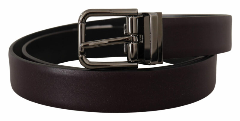 Dolce & Gabbana Elegant Dark Brown Leather Belt - Image 2