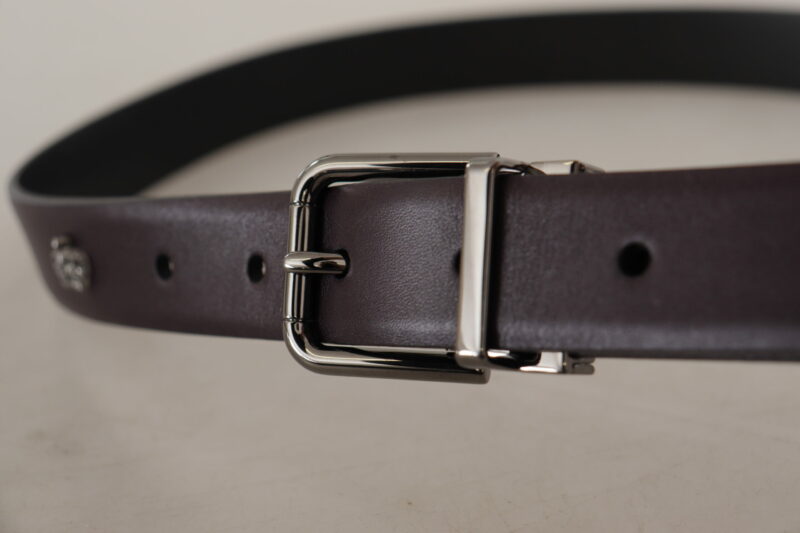 Dolce & Gabbana Elegant Dark Brown Leather Belt - Image 4