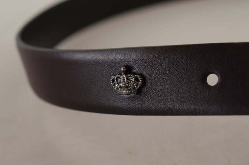 Dolce & Gabbana Elegant Dark Brown Leather Belt - Image 5