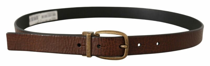 Dolce & Gabbana Elegant Leather Belt with Metal Buckle - Image 3