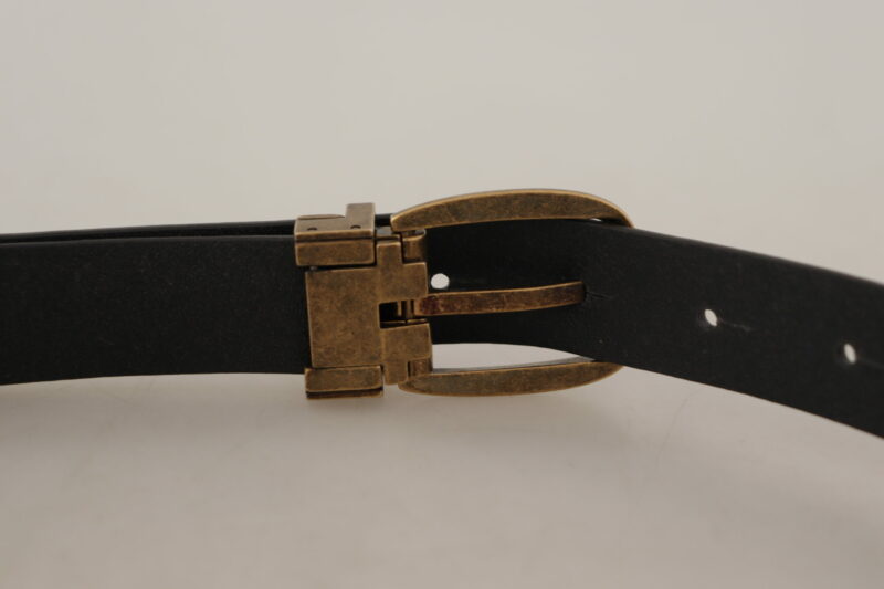 Dolce & Gabbana Elegant Leather Belt with Metal Buckle - Image 4