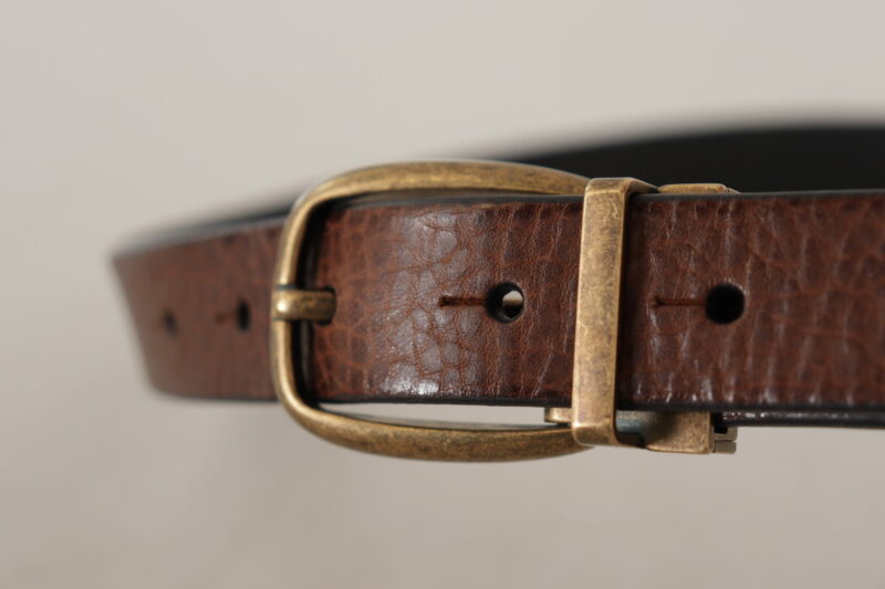 Dolce & Gabbana Elegant Leather Belt with Metal Buckle - Image 5