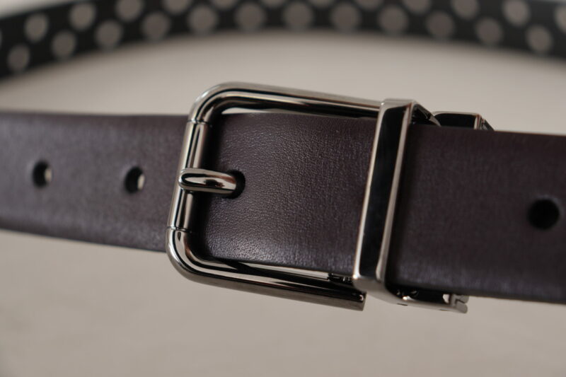 Dolce & Gabbana Elegant Dark Purple Leather Belt - Image 5