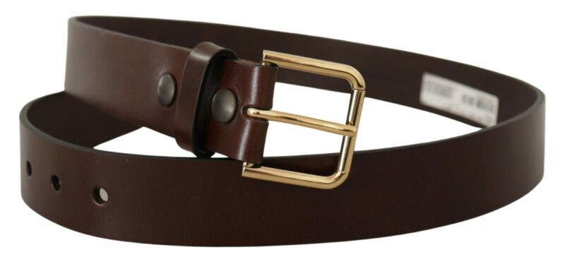 Dolce & Gabbana Elegant Black Leather Belt with Metal Buckle - Image 2