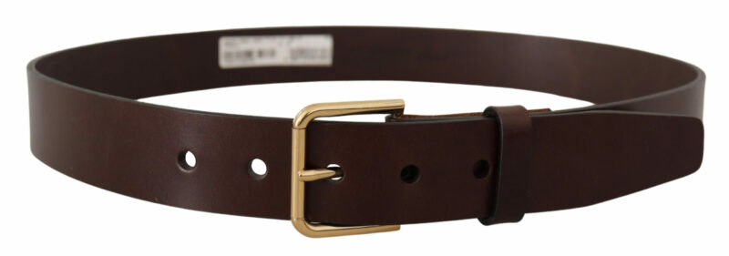 Dolce & Gabbana Elegant Black Leather Belt with Metal Buckle - Image 3