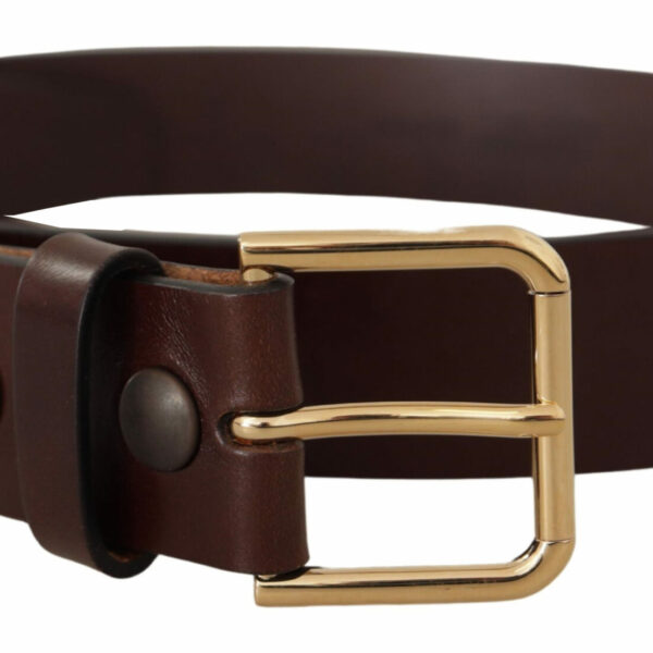Dolce & Gabbana Elegant Black Leather Belt with Metal Buckle