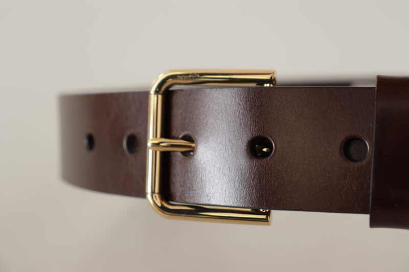 Dolce & Gabbana Elegant Black Leather Belt with Metal Buckle - Image 4