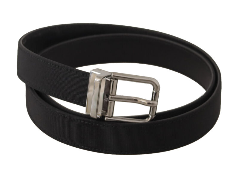 Dolce & Gabbana Elegant Black Leather Belt with Metal Buckle - Image 2