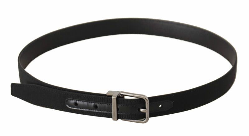 Dolce & Gabbana Elegant Black Leather Belt with Metal Buckle - Image 3