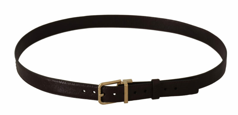 Dolce & Gabbana Elegant Leather Belt with Metal Buckle - Image 3