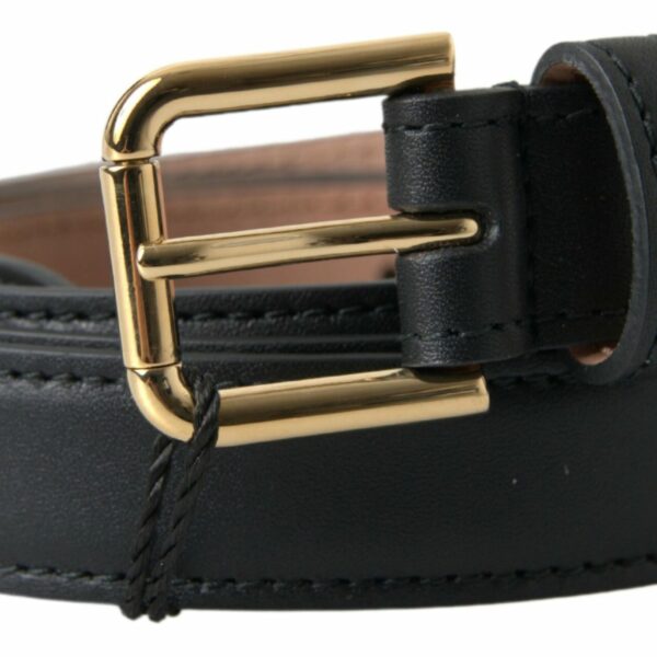 Dolce & Gabbana Elegant Italian Leather Belt with Metal Buckle
