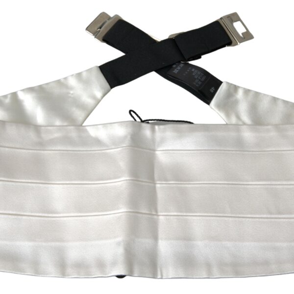 Dolce & Gabbana Elegant White Silk Cummerbund
