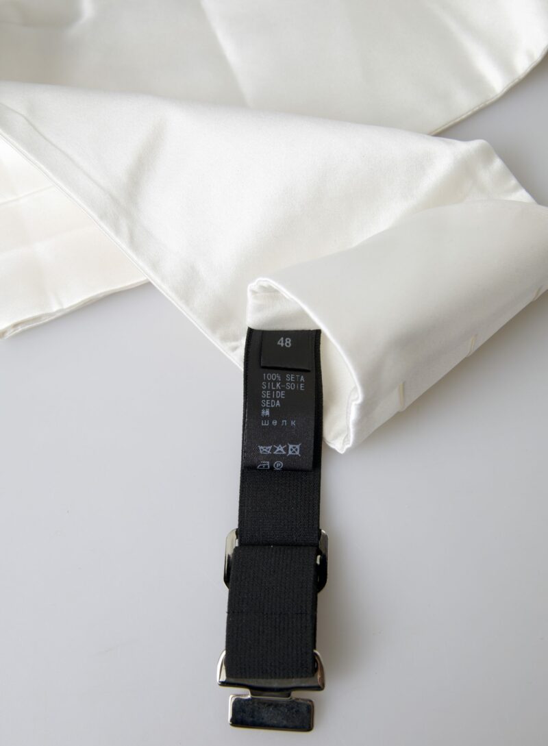 Dolce & Gabbana Elegant White Silk Cummerbund - Image 3