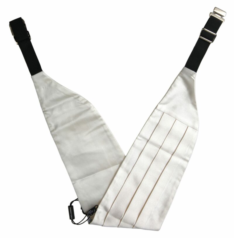 Dolce & Gabbana Elegant White Silk Cummerbund - Image 5