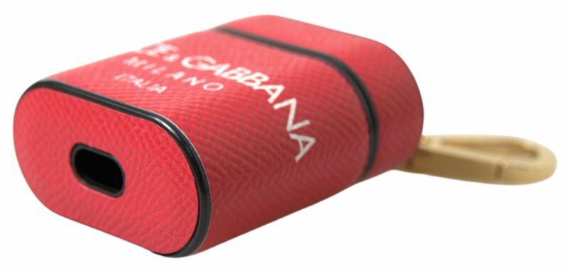 Dolce & Gabbana Elegant Red Leather Airpods Case - Image 4