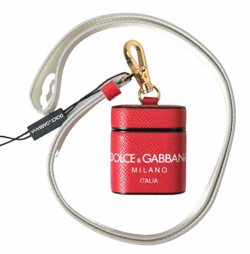 Dolce & Gabbana Elegant Red Leather Airpods Case - Image 5