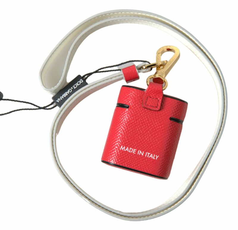 Dolce & Gabbana Elegant Red Leather Airpods Case - Image 6