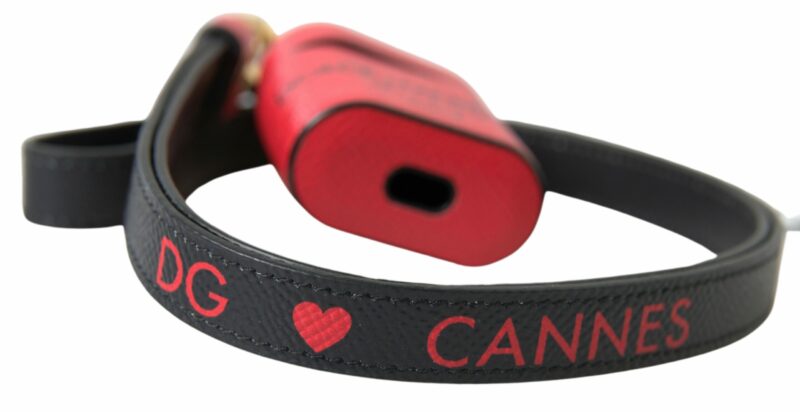 Dolce & Gabbana Elegant Leather Airpods Case in Black and Red - Image 3