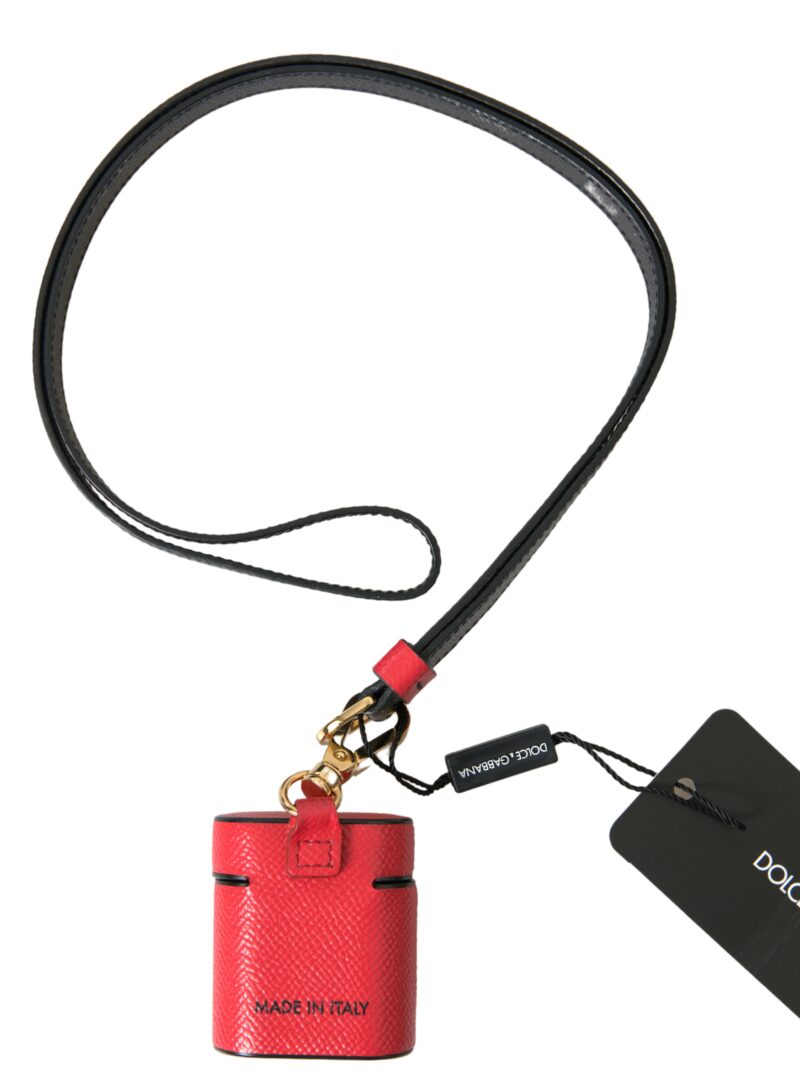 Dolce & Gabbana Elegant Leather Airpods Case in Black and Red - Image 6