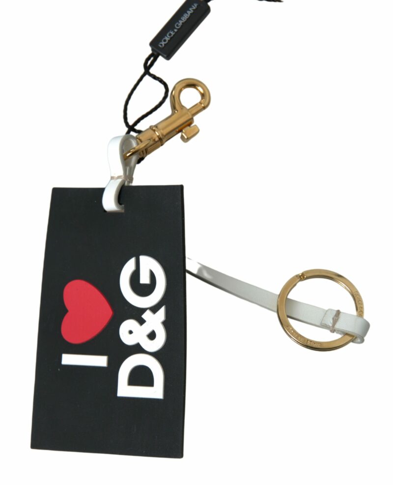 Dolce & Gabbana Chic Black and Gold Designer Keychain - Image 4