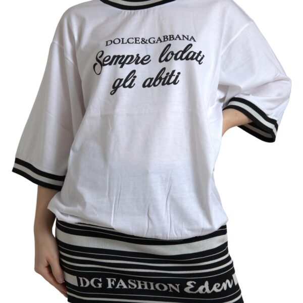 Dolce & Gabbana Elegant White Cotton Crew Neck Tee