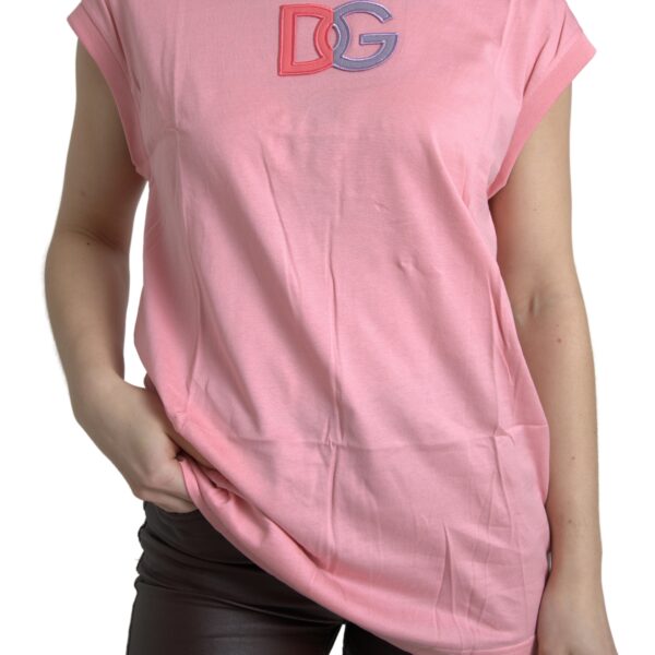 Dolce & Gabbana Elegant Pink Cotton Crew Neck Tank Top