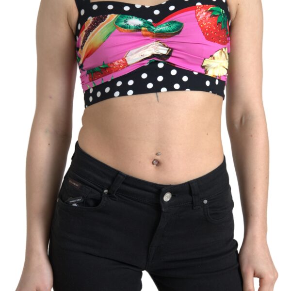 Dolce & Gabbana Elegant Silk Blend Cropped Bustier Tank