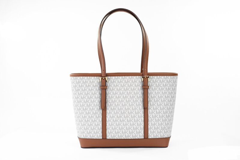 Michael Kors Jet Set Travel Small Vanilla PVC Shoulder Tote Handbag Bag Purse - Image 2