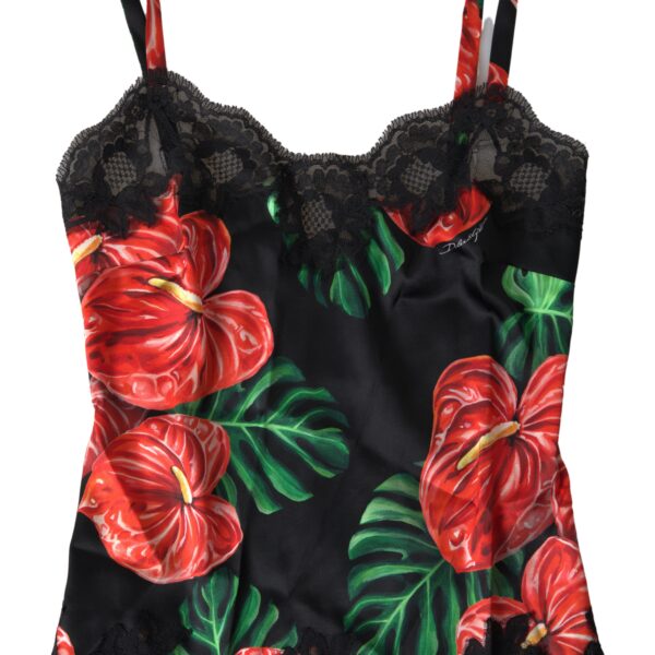 Dolce & Gabbana Anthurium Print Silk Camisole Top