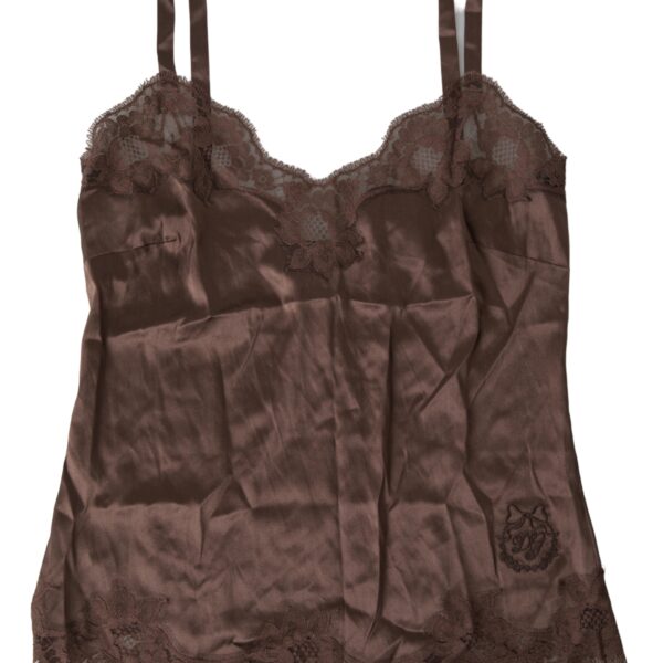Dolce & Gabbana Silk Blend Camisole Top in Brown
