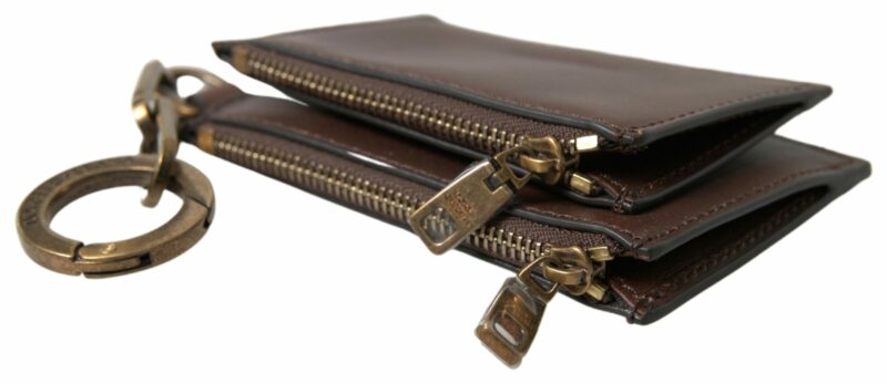 Dolce & Gabbana Elegant Brown Leather Coin Purse Wallet - Image 5
