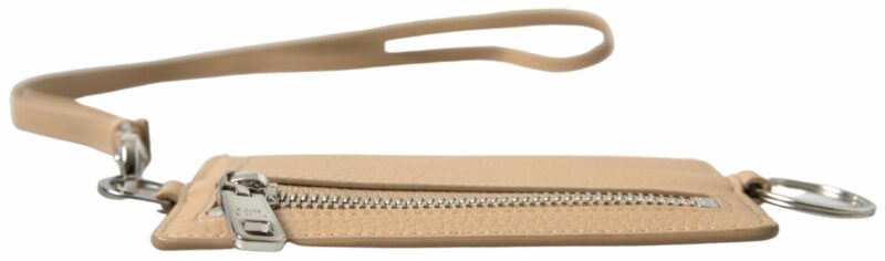 Dolce & Gabbana Elegant Beige Leather Cardholder Wallet - Image 7