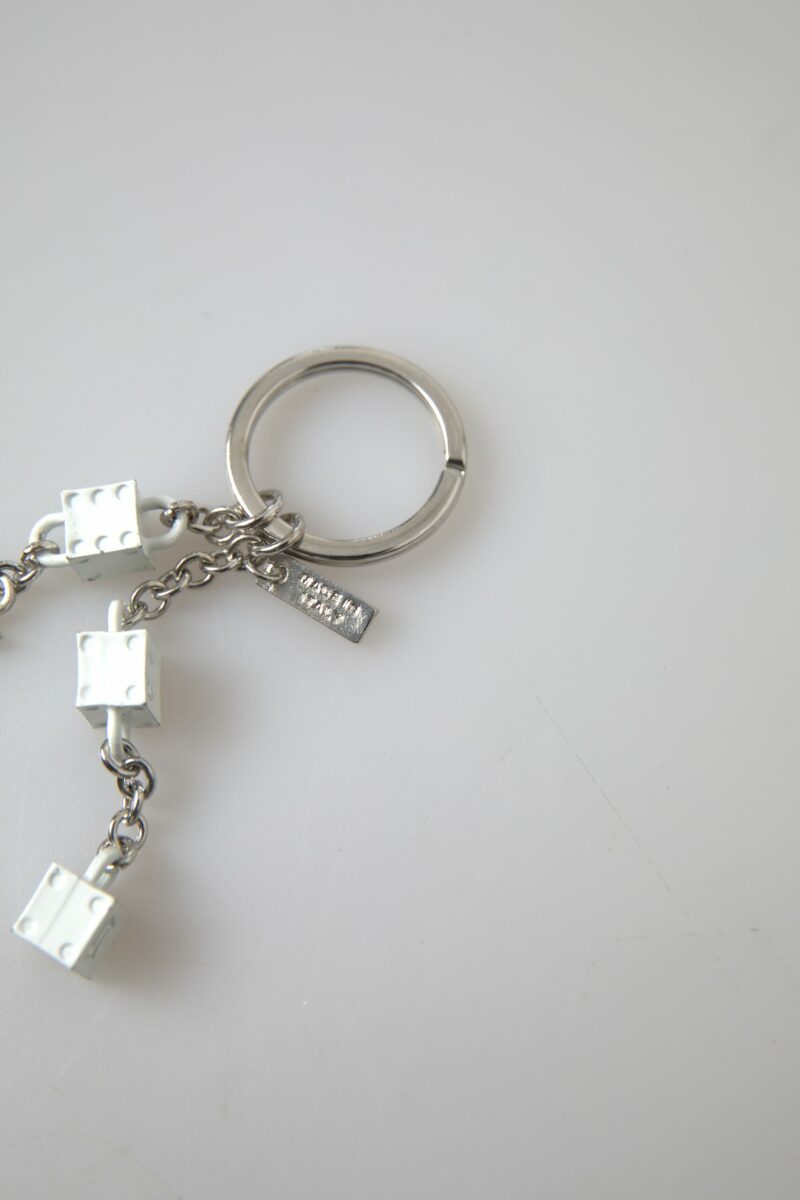 Dolce & Gabbana Silver Brass Logo Charm Keychain - Image 3