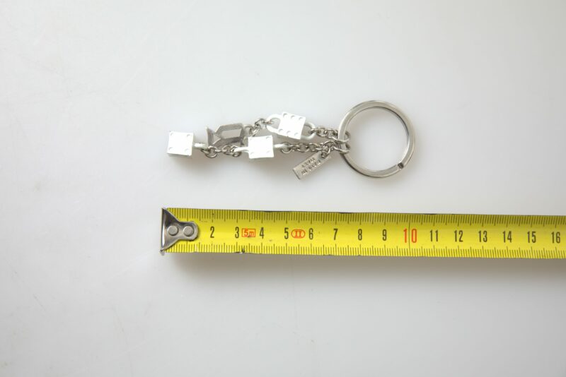 Dolce & Gabbana Silver Brass Logo Charm Keychain - Image 4