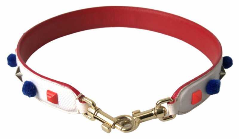 Dolce & Gabbana Stunning White Multicolor Studded Leather Strap - Image 2