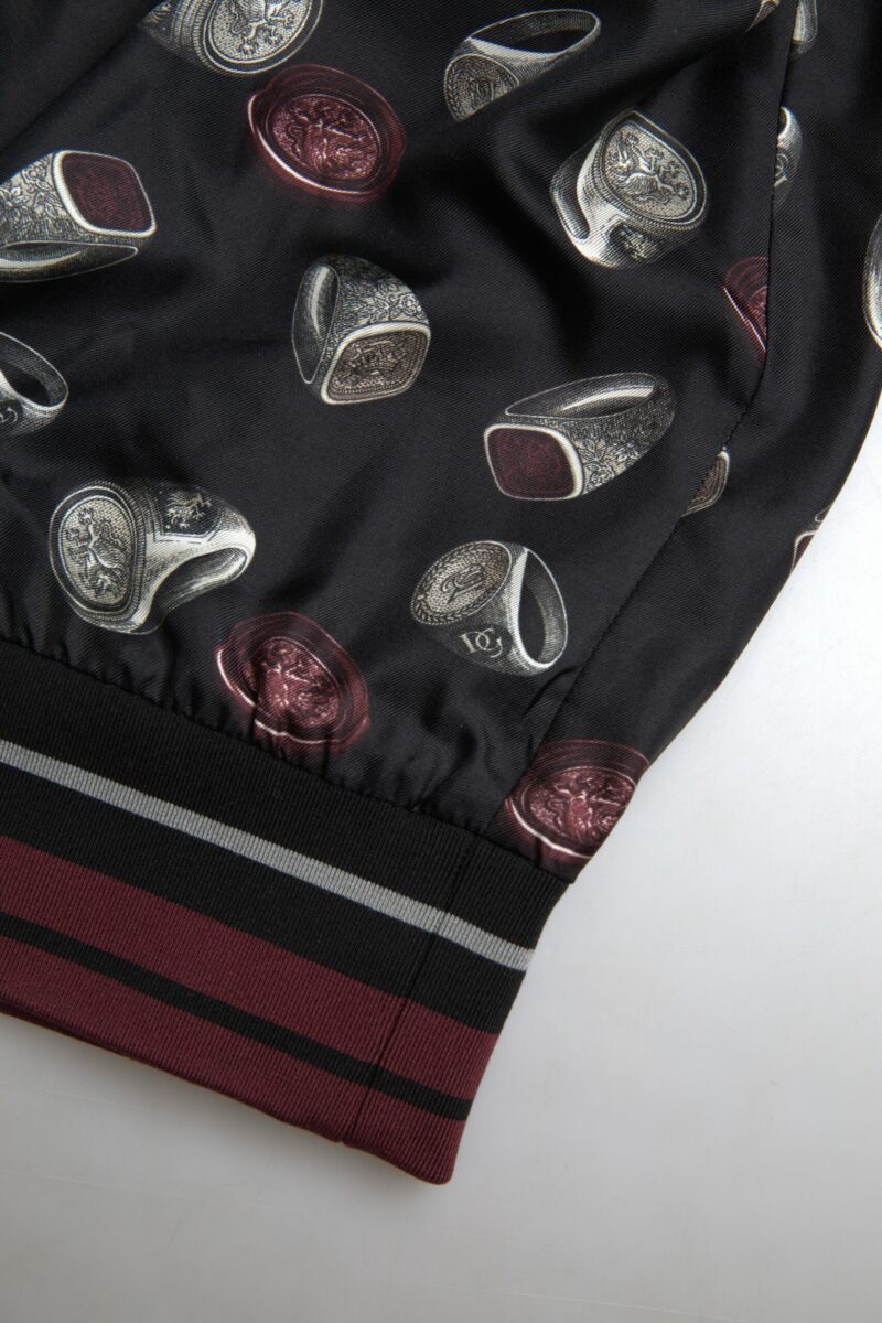 Dolce & Gabbana Elegant Silk Crewneck Pullover - Black Multicolor - Image 7