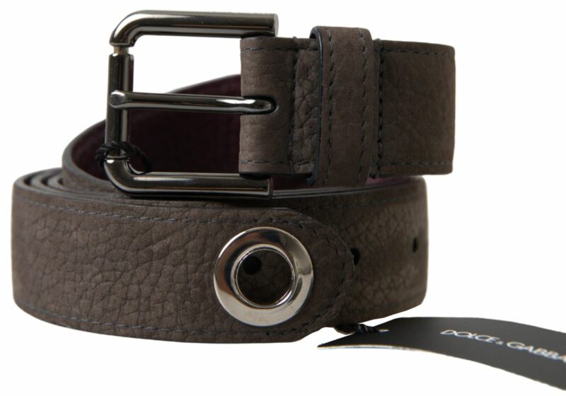 Dolce & Gabbana Elegant Brown Leather Belt with Metal Buckle - Image 3